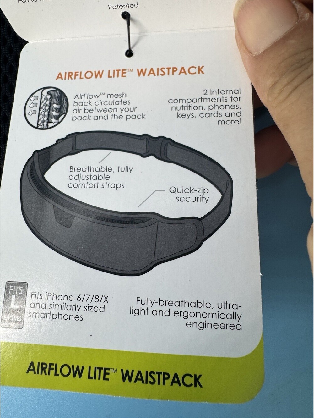 Amphipod AirFlow Lite Waistpack Black Running Belt Fanny Pack New With Tags - Picture 5 of 9